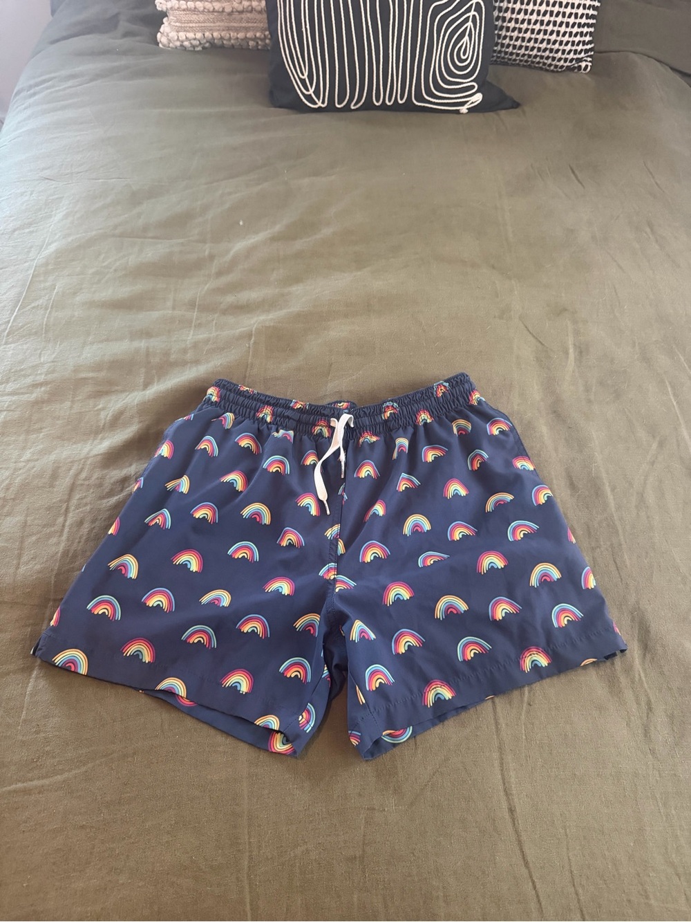 chubbies Navy Rainbow-Print Bermuda Shorts